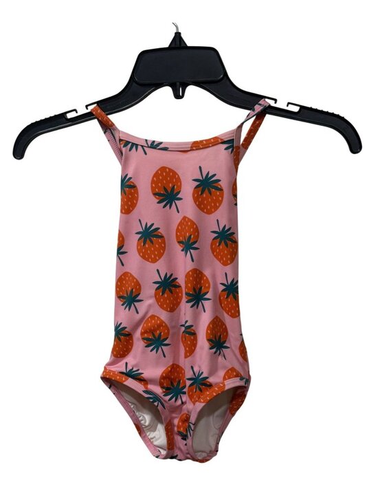 Hanna Andersson Other - Hanna Andersson Girls Pink Strawberry Print Swimsuit Size 4 Cross-Back Straps